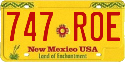 NM license plate 747ROE