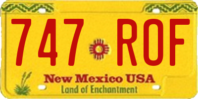NM license plate 747ROF