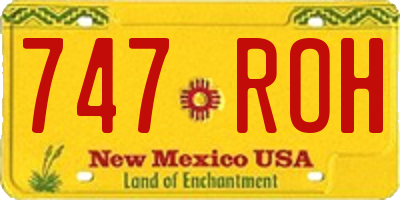 NM license plate 747ROH