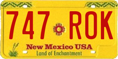 NM license plate 747ROK