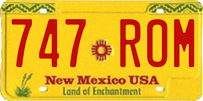 NM license plate 747ROM