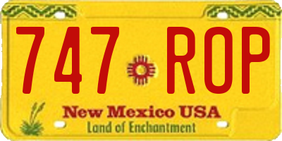 NM license plate 747ROP