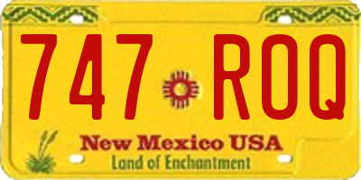 NM license plate 747ROQ