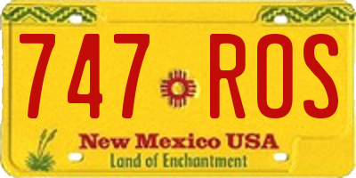 NM license plate 747ROS