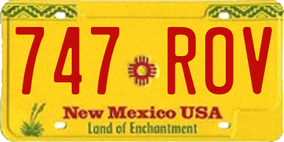 NM license plate 747ROV