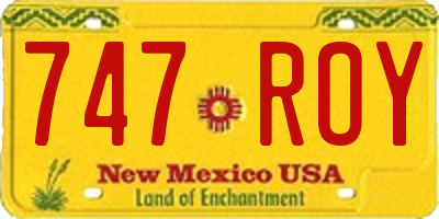 NM license plate 747ROY