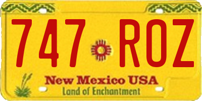 NM license plate 747ROZ