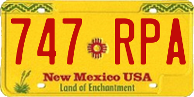 NM license plate 747RPA