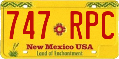NM license plate 747RPC