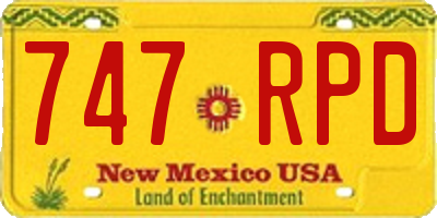 NM license plate 747RPD
