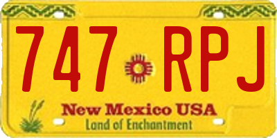 NM license plate 747RPJ