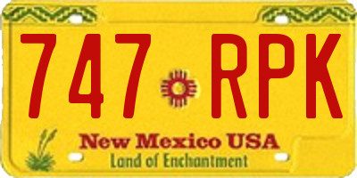 NM license plate 747RPK