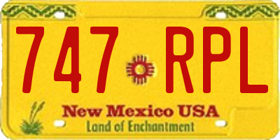 NM license plate 747RPL