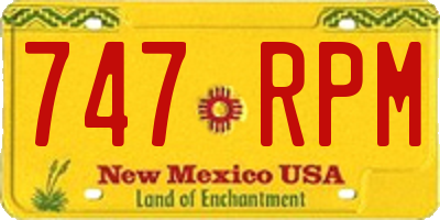 NM license plate 747RPM