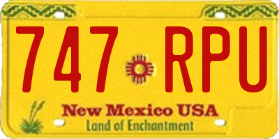 NM license plate 747RPU