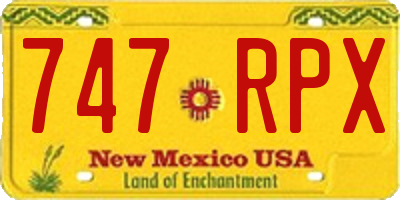NM license plate 747RPX