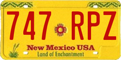 NM license plate 747RPZ