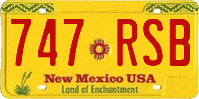 NM license plate 747RSB