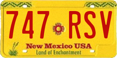 NM license plate 747RSV