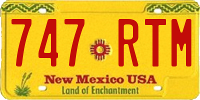 NM license plate 747RTM