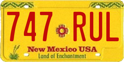 NM license plate 747RUL