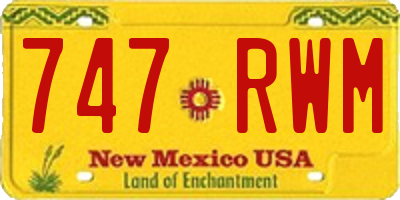 NM license plate 747RWM