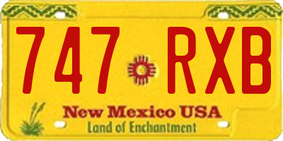 NM license plate 747RXB