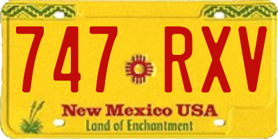 NM license plate 747RXV