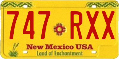 NM license plate 747RXX