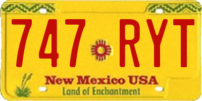 NM license plate 747RYT