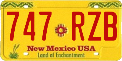NM license plate 747RZB
