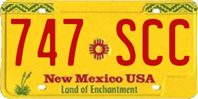 NM license plate 747SCC