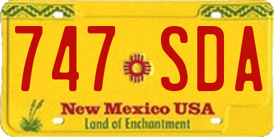 NM license plate 747SDA