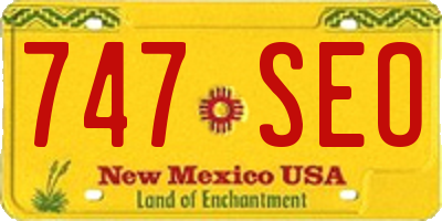 NM license plate 747SEO