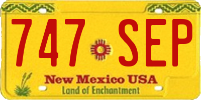 NM license plate 747SEP