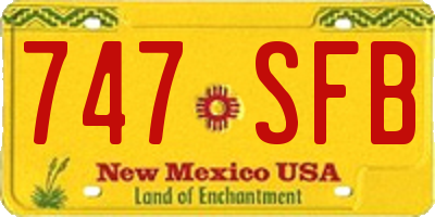 NM license plate 747SFB