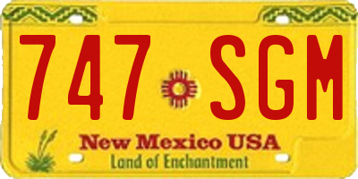 NM license plate 747SGM