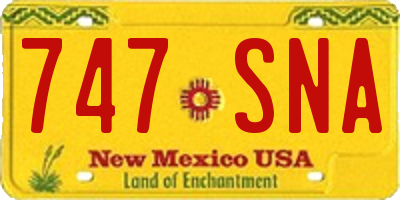 NM license plate 747SNA