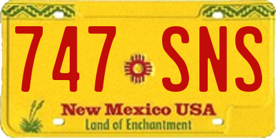 NM license plate 747SNS