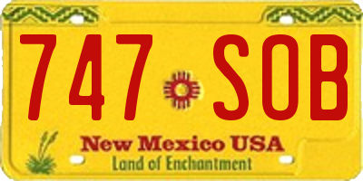 NM license plate 747SOB