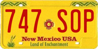NM license plate 747SOP