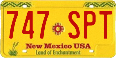 NM license plate 747SPT