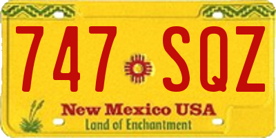 NM license plate 747SQZ