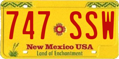 NM license plate 747SSW
