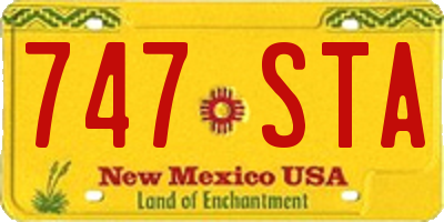NM license plate 747STA
