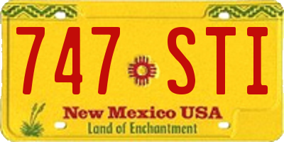 NM license plate 747STI