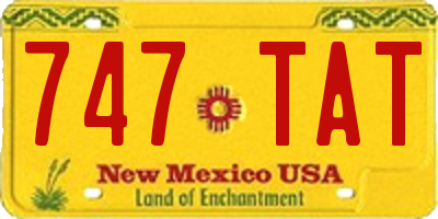 NM license plate 747TAT