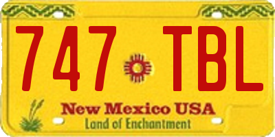 NM license plate 747TBL