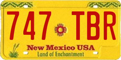 NM license plate 747TBR