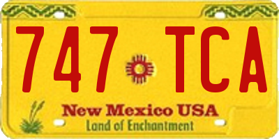NM license plate 747TCA